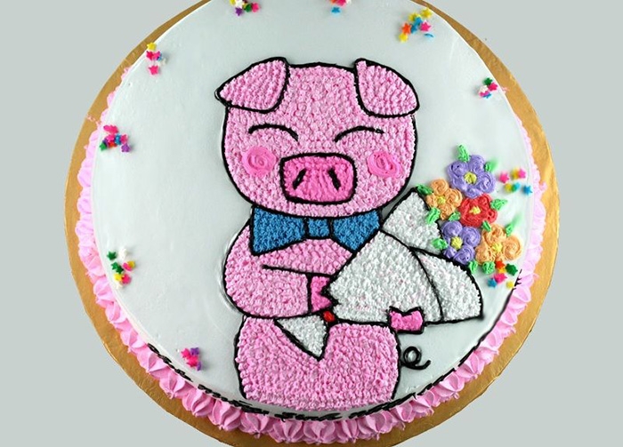 Bánh kem sinh nhật tuổi hợi - bánh sinh nhật hình lợn con xinh xắn